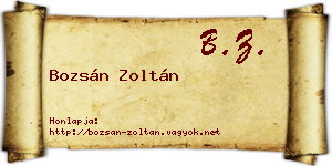 Bozsán Zoltán névjegykártya