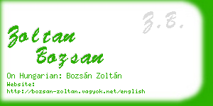 zoltan bozsan business card
