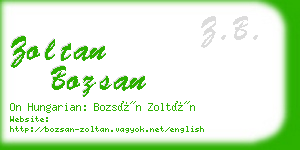 zoltan bozsan business card